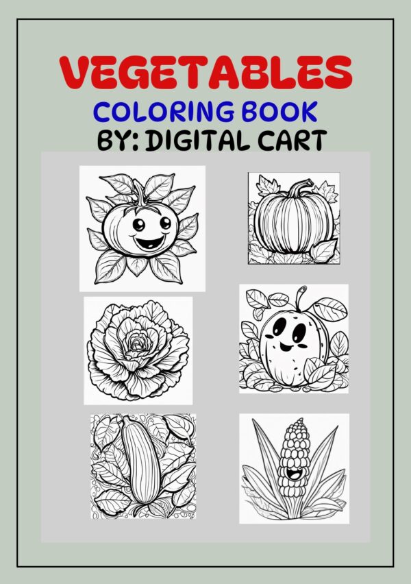 Vegetables coloring book for kids